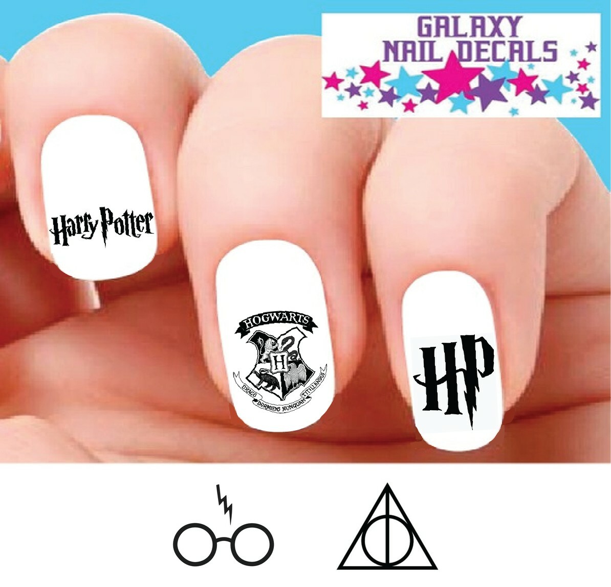 Waterslide Nail Decals – Set of 20 Harry Potter Hogwarts Assorted