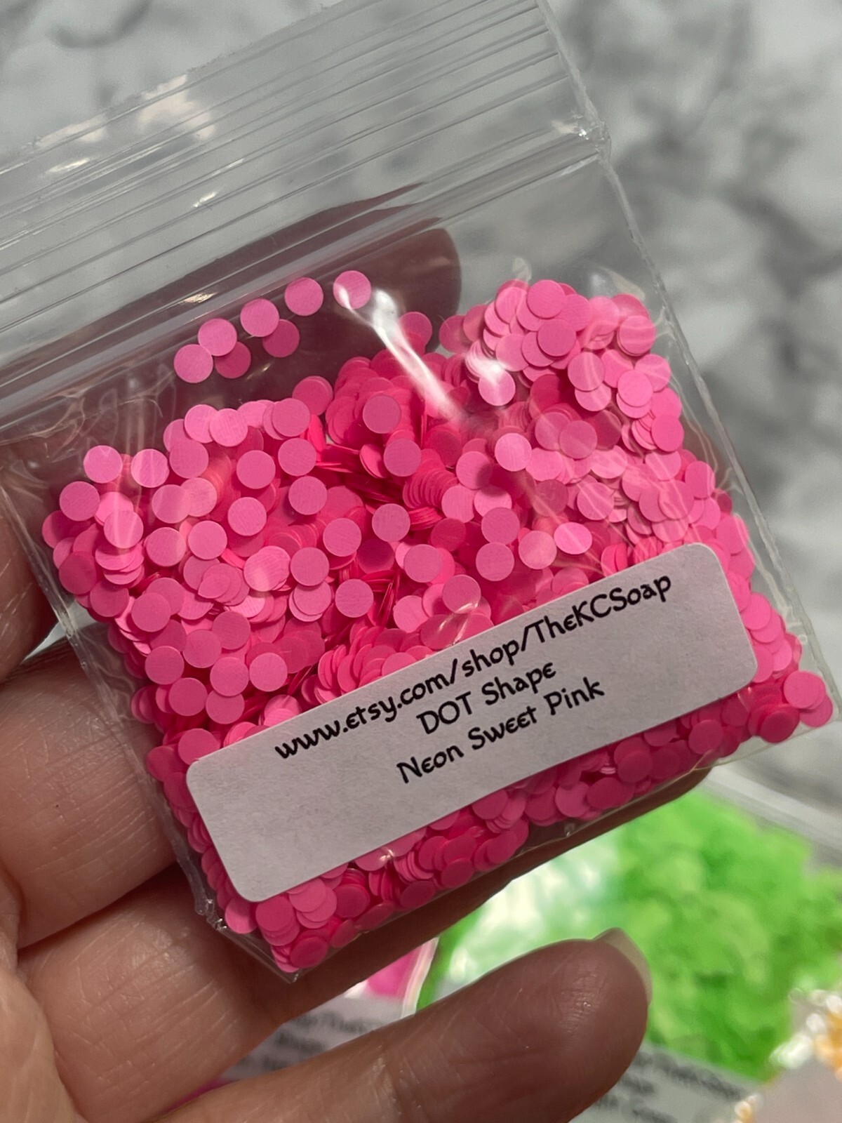 5G Neon Sweet Pink 3MM Dot Shape nail acrylic gel craft US Seller