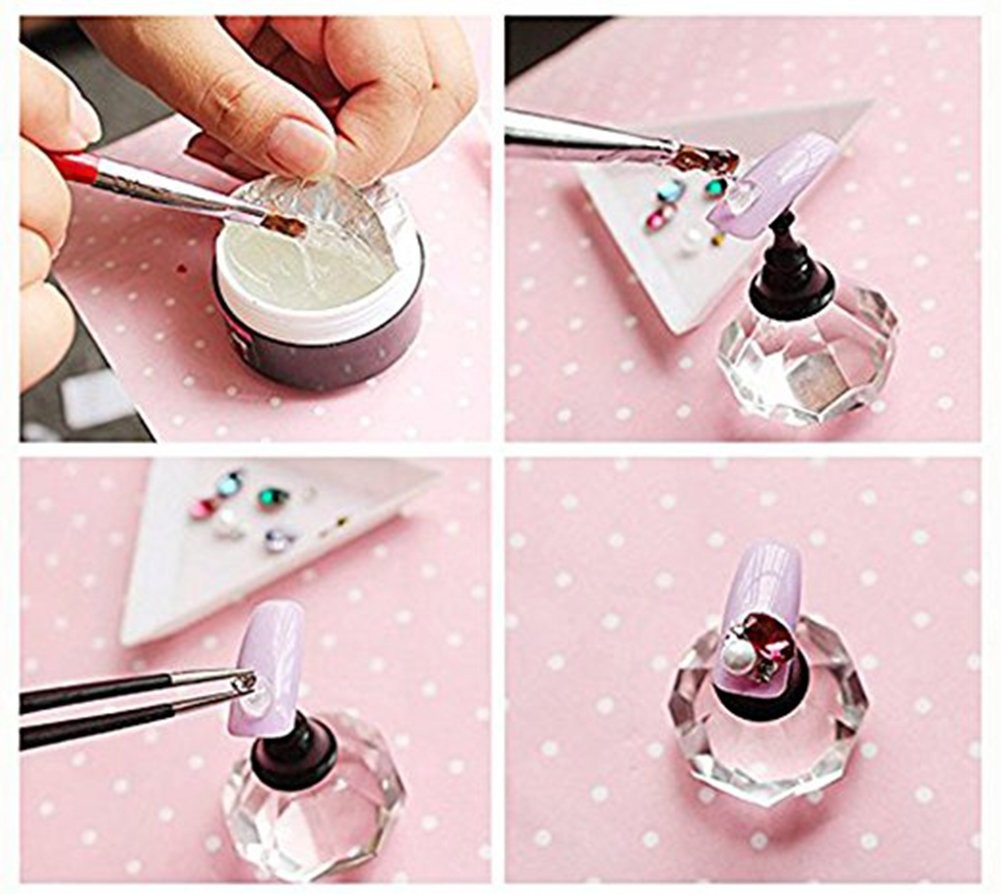 Minejin Nail Art Rhinestone Glue Gem 0.27 Fl Oz (Pack of 2), 2 Boxes