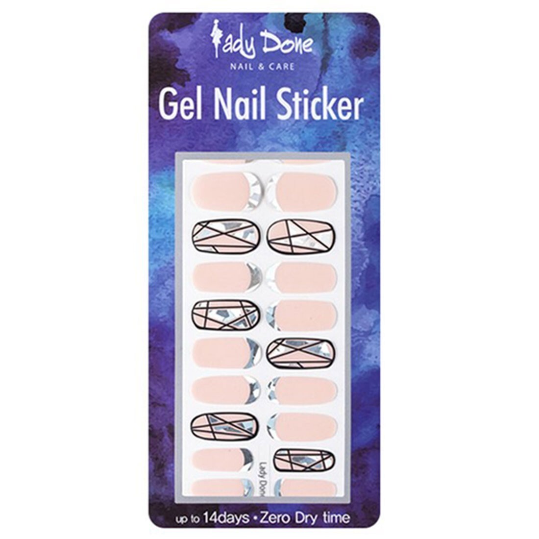 Nude Silver Hologram Nail Decals Korean Black Line Daily Design Beauty Point