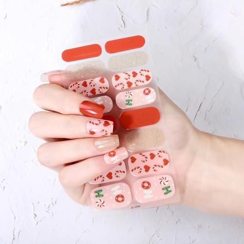 6 Sheets Christmas Nail Wraps Full Stickers Glow in The Darkness Nail Color 19