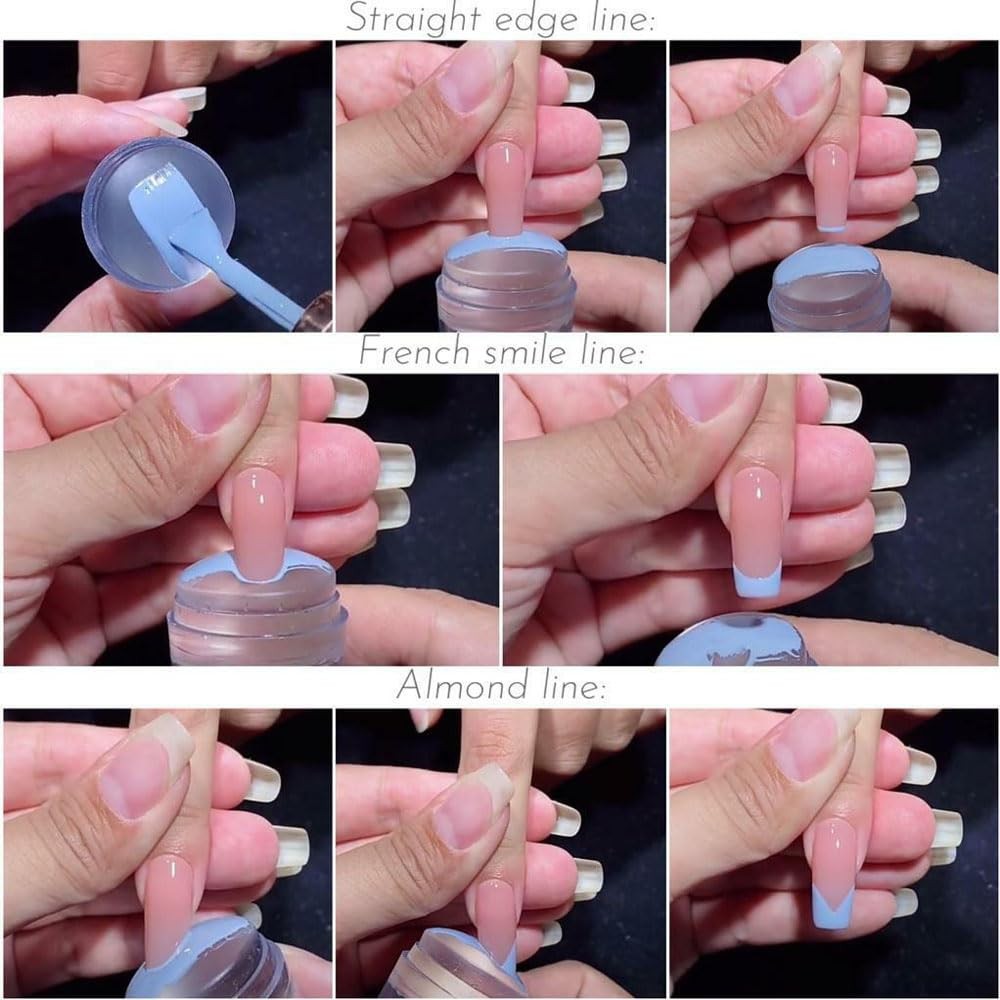 Sello para decoración de uñas, gel de silicona transparente con raspador.