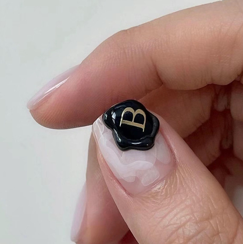 2 Sheets English Letter Number Nail Art Sticker Silver Gold Art Roman Decal NS20