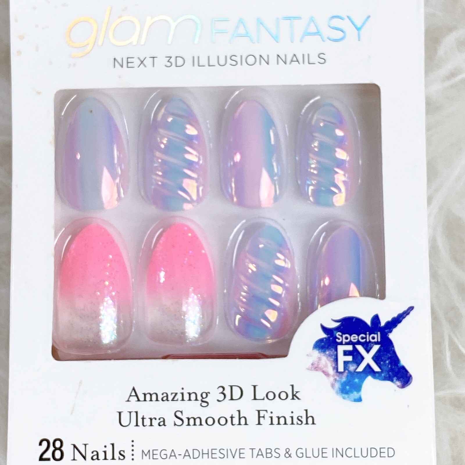 Kiss Nails Glam Fantasy Manicure Jelly Iridescent Mirror Special Effects