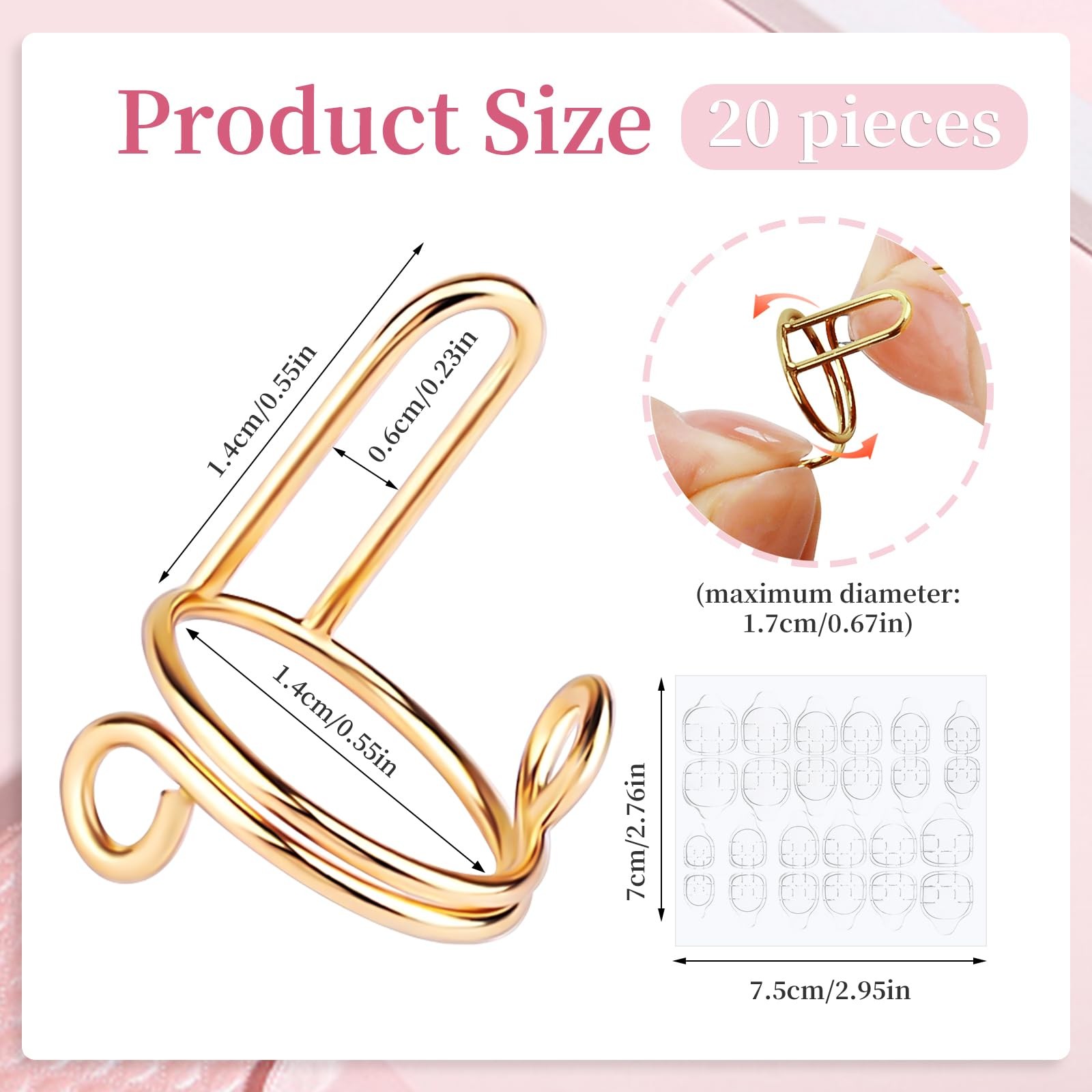 10 Pcs Wudu Nail Rings Adjustable Fingernail Rings Metal Finger Nail Rings