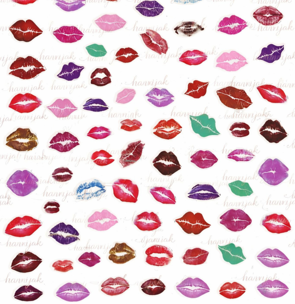 Lips Nail Decals Valentines Sticker Peel & Stick – 90 Decals