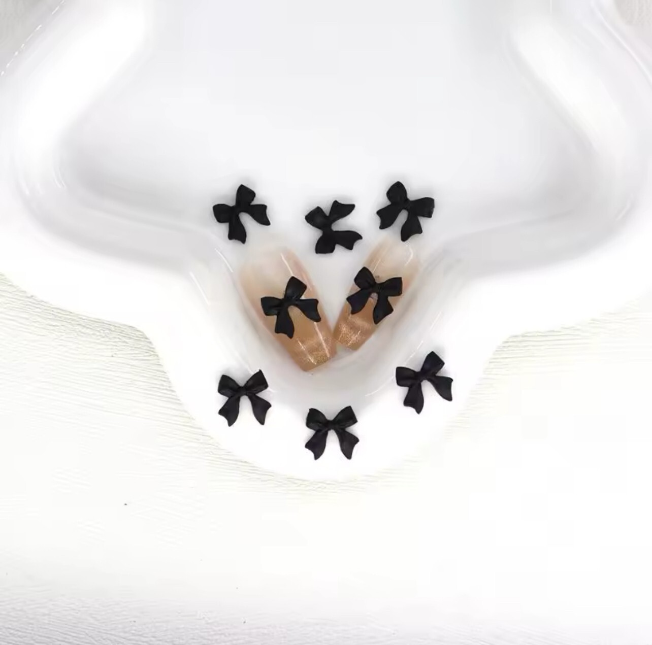 20PCS 3D Bow Cute Nail Art Decorations Accessories Charms white pink blue black