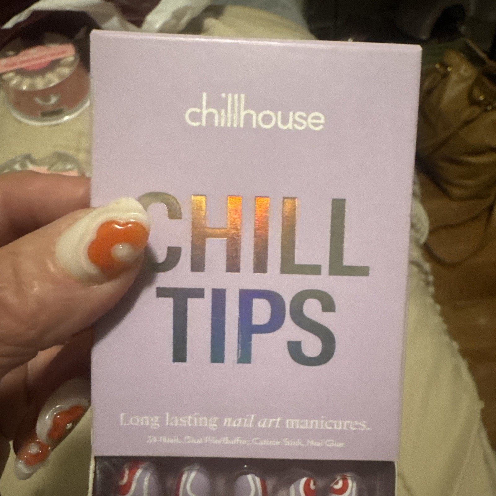 chillhouse press on nails. Chill Tips. Roses. Lilac And Red Valentine Nails.