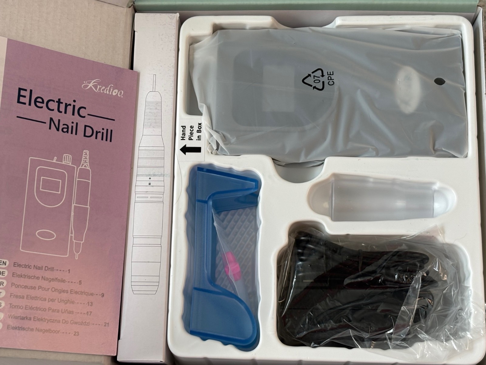 Kredioo Nail Drill, 35000RPM Nail Drills for Acrylic Nails Professional Cordl…