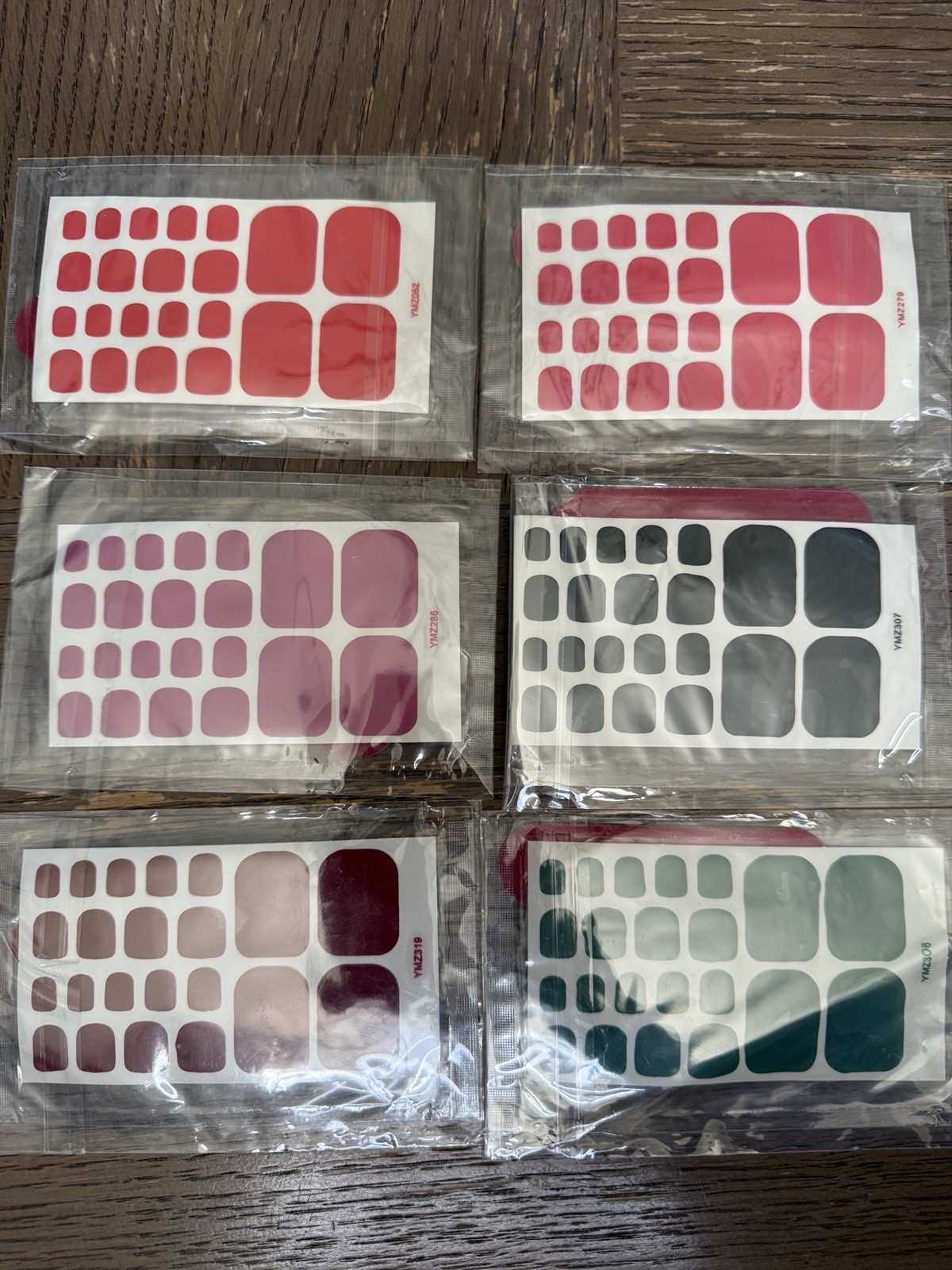 Bundle Of 6 Press On Solid Nails, Stick On, Brand New Comes With Nail Filer