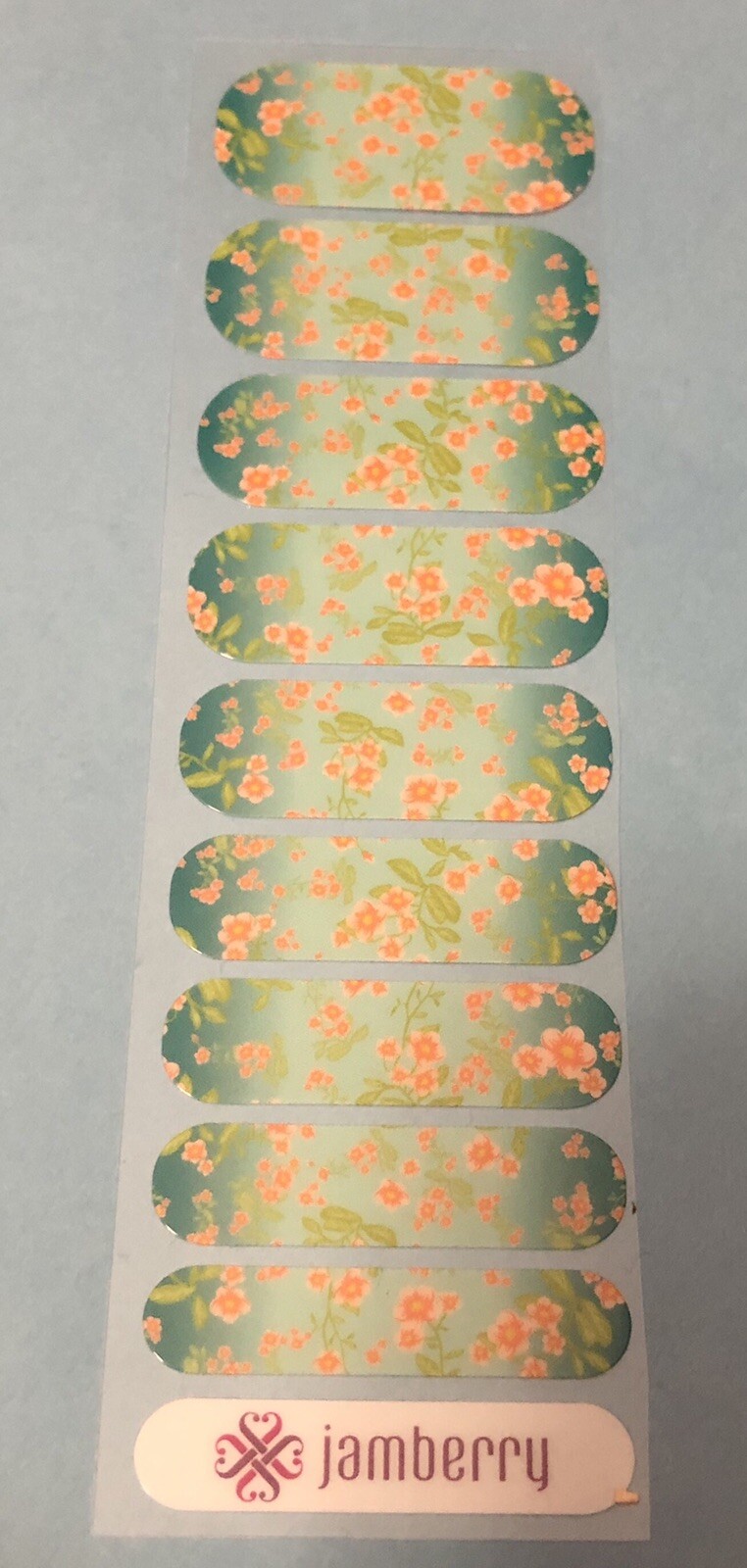 Jamberry JAN HOST EXCL, Green Ombre & Orange Flowers, 1/2 Sheet, St Pat’s Wrap