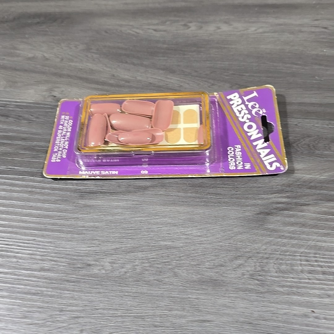 Vintage Lee Press On Nails Mauve Satin NOS Purple Press On Nails Natural Length