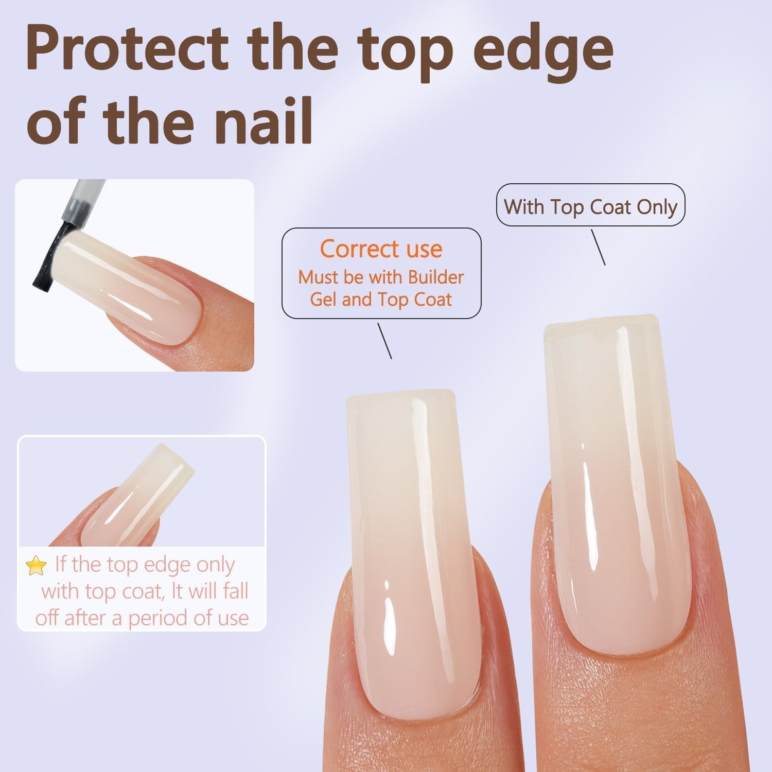 White Ombre Press on Nails, 150Pcs Long Square Gel Fake Nails | Gradient No N…