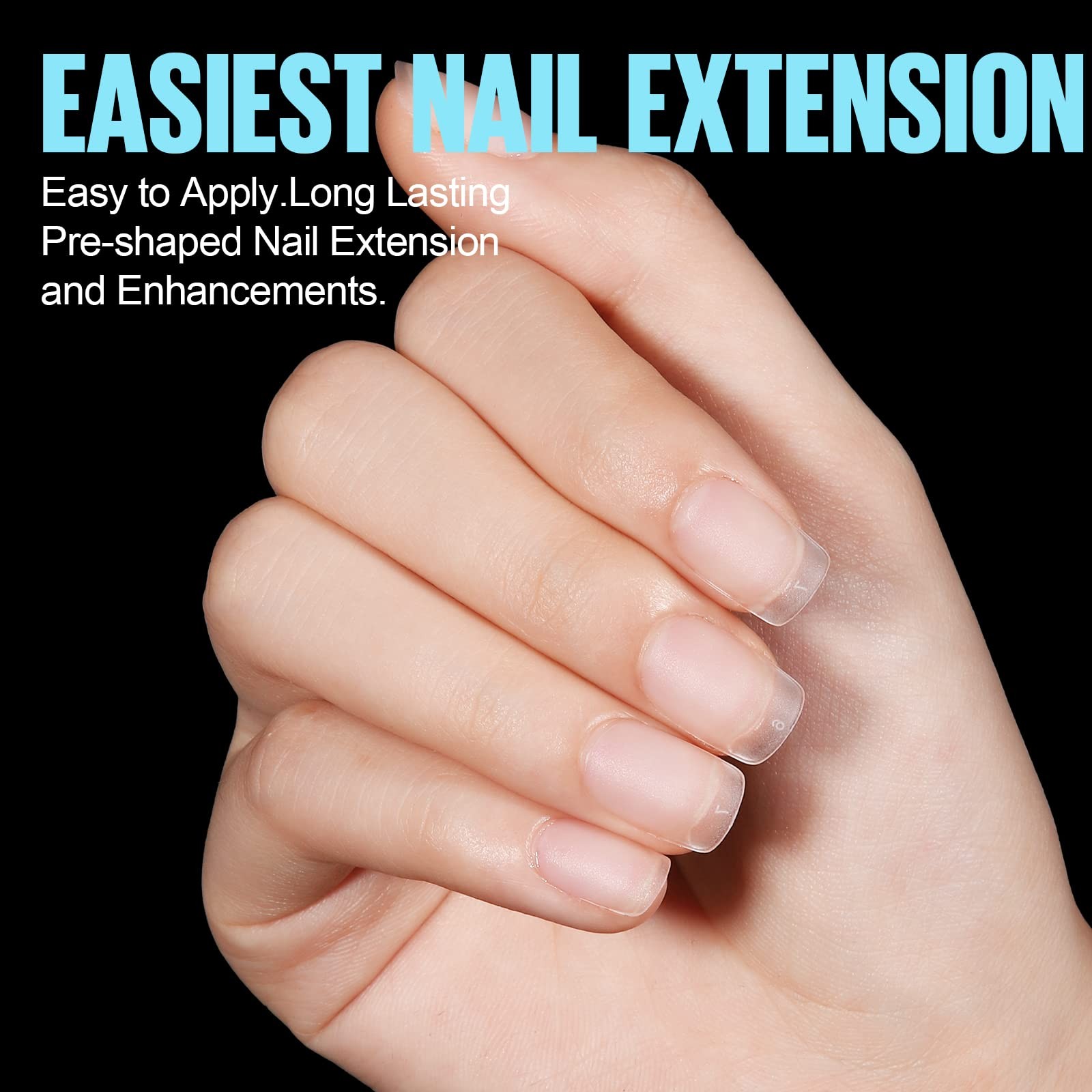 Extra Short Square Nail Tips, 15 Sizes Soft Doublesided Matte Fake Nails for …