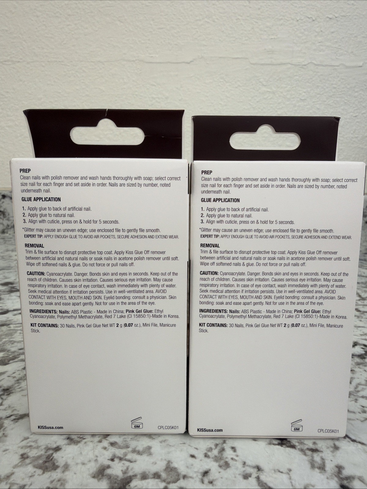 NIB KISS Premium Classy Press On Nails Long Length Nude W/glitter 2 Pack