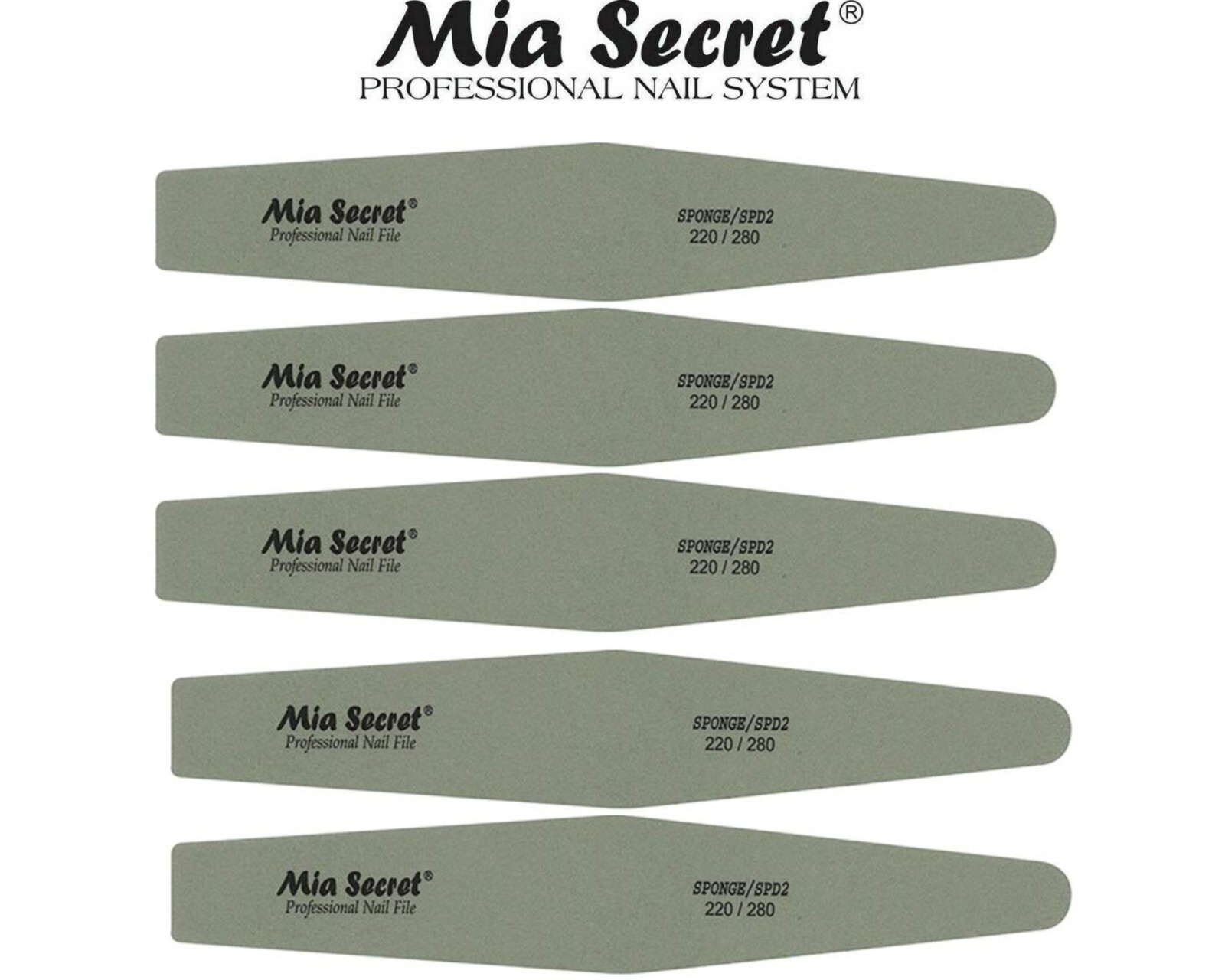 Mia Secret Professional Nail File – SPONGE DIAMOND 220/280 5pcs Combo