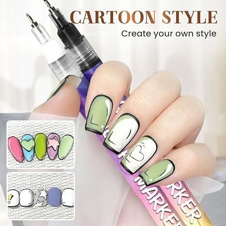 DIY Nail Art Polish Pen 3D Painting & Outline Brush for Beauty Manicure Decor