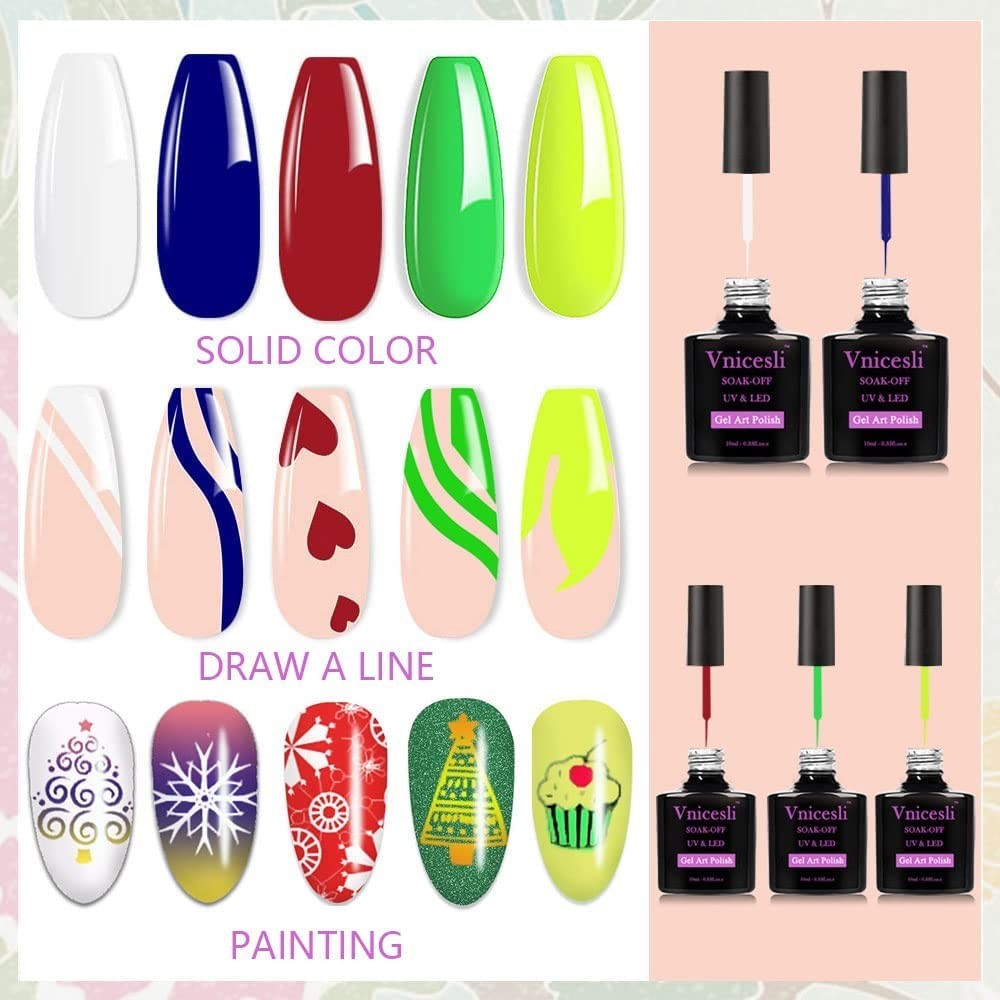 White Nail Art Gel Liner with Built-In Brush – Effortless Swirl & French Nails