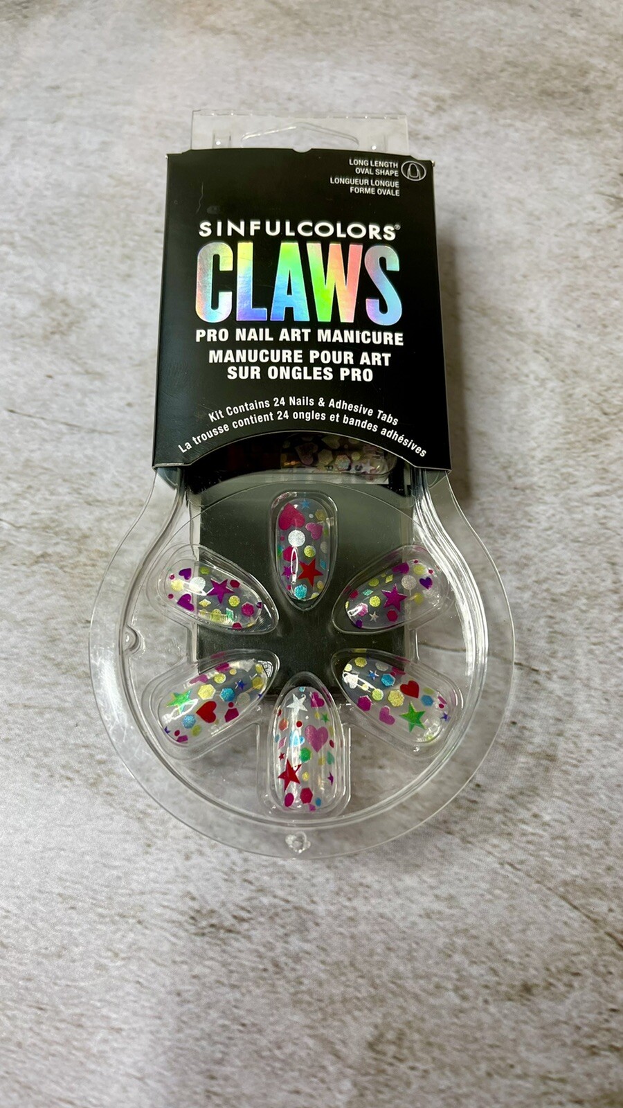 SinfulColors My Party 2660 2d Claws Press On Nails, 24 count Medium Oval