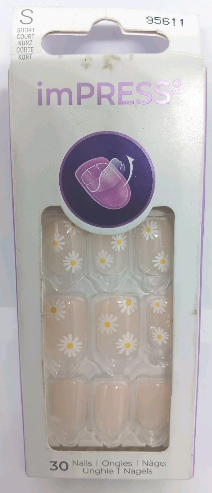 Kiss impress color gel nail SET No Glue Mani 30 Nails short length new sweet fa
