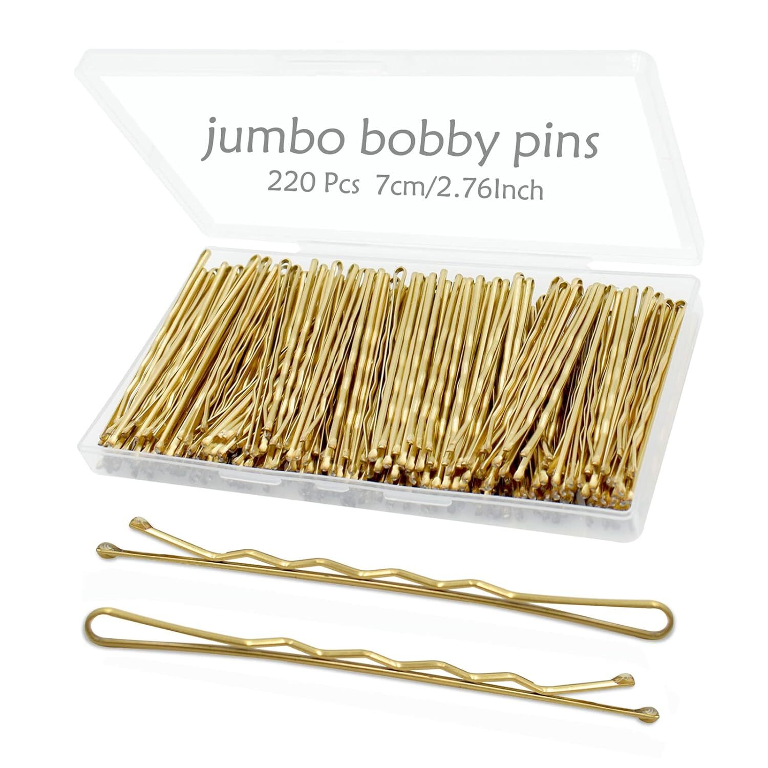 220pcs 2.76 Inch Large Bobby Pins Blonde for Women, Jumbo Hair Gold（2.76inch）