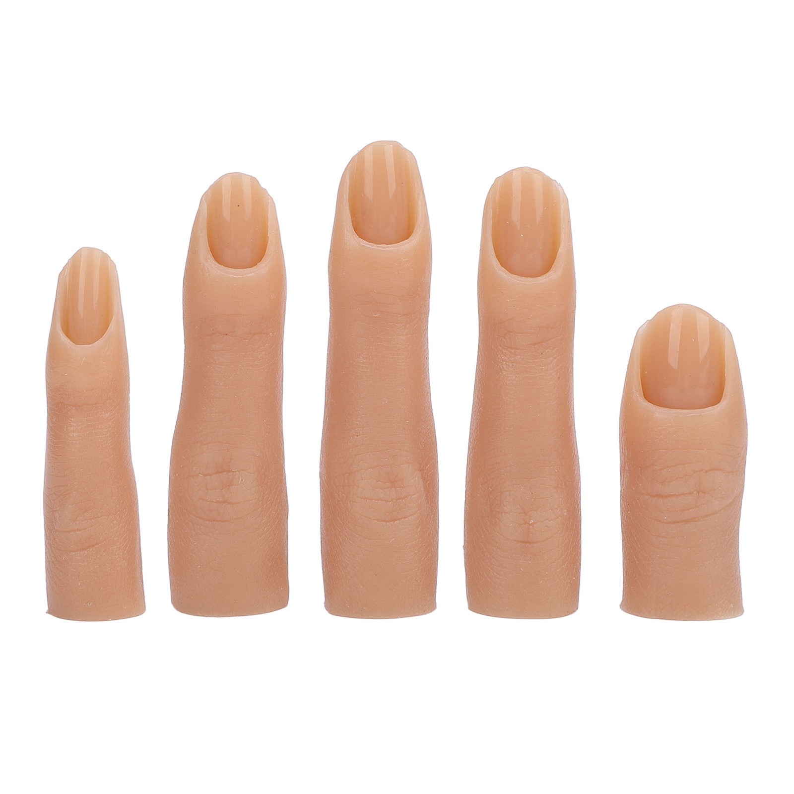 5 Pcs Silicone Nail Practice Finger High Elasticity For Nail Art Easy To Use