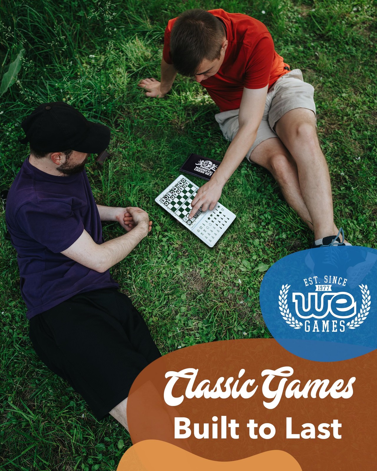 WE Games Mini Magnetic Travel Chess Set – 6-Inch Foldable 6 in, White Logo