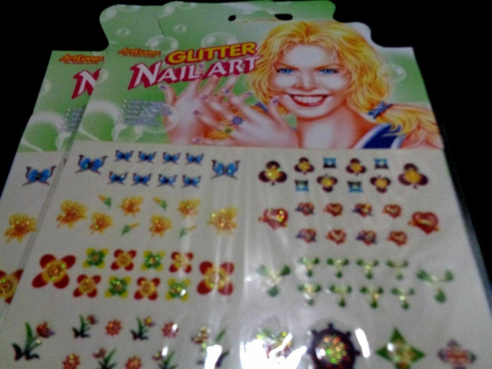 12 Sheets Lot Water Transfer Glitter Nail Art Stickers Manicure NEW USA Seller