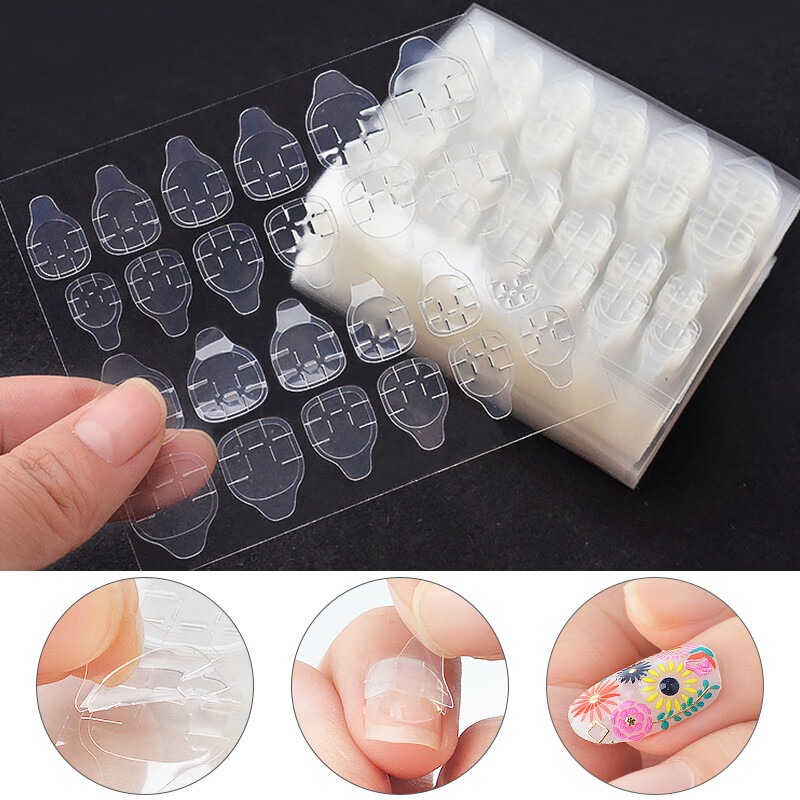 120pcs Double-Sided Nail Glue Tape Sticker Adhesive Nail Tabs Press Nails DIY