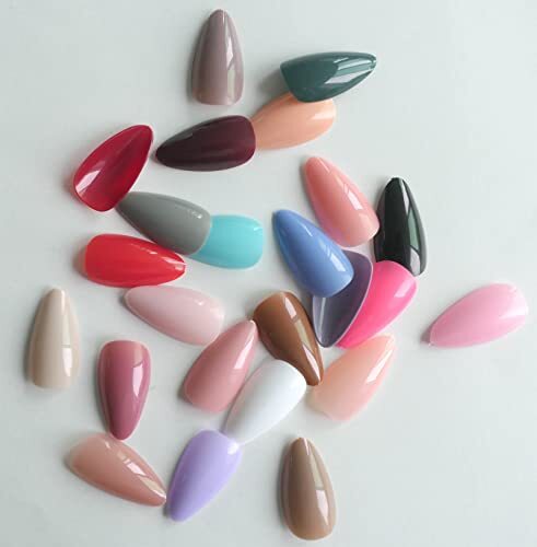 576pc Medium Press on Nails Almond Fake Nails Full N–Medium Almond Presson