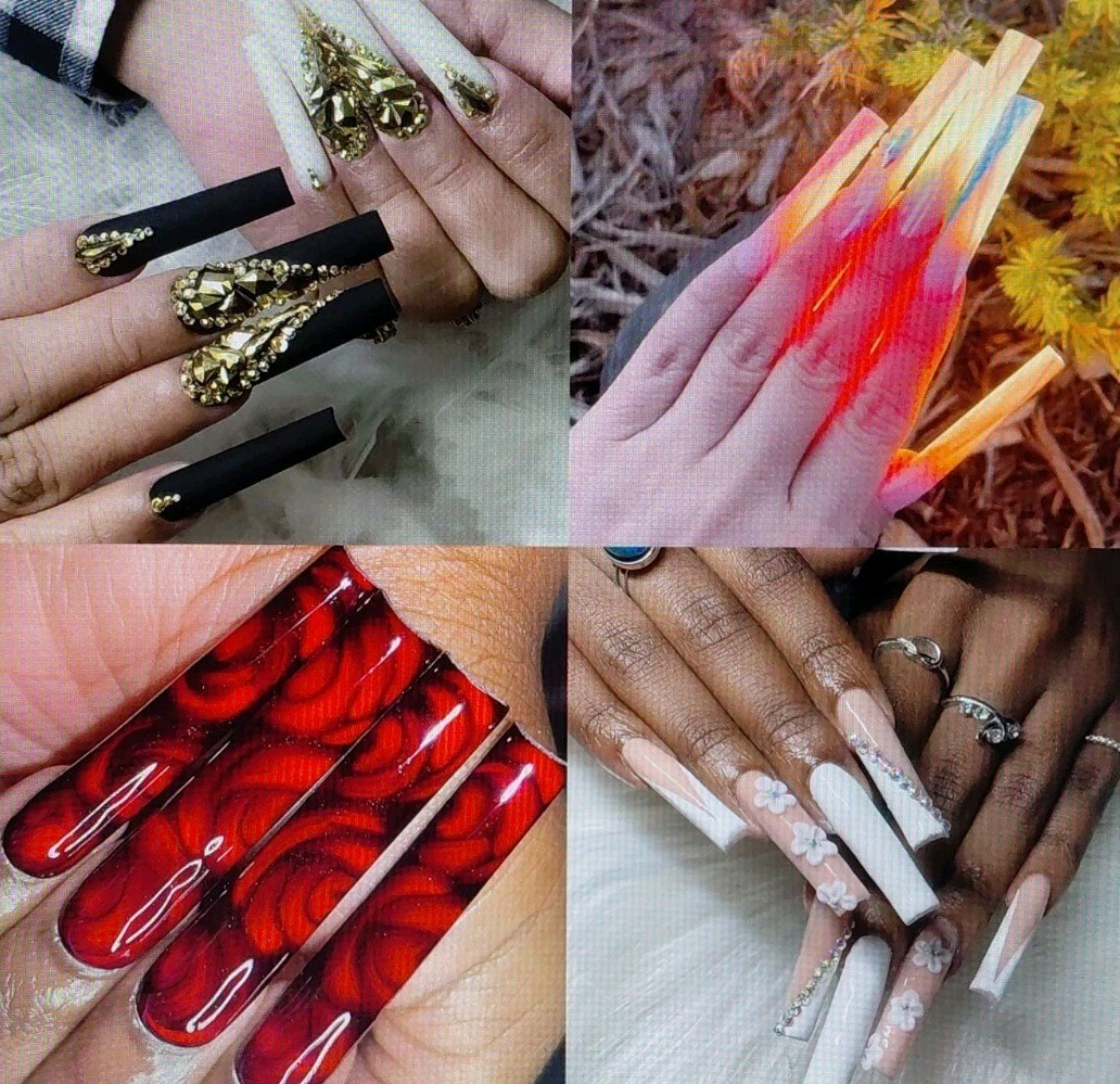 UNA GELLA Square Nail Tips XXL Long Half Cover Gel Tips 120PCS No C Curve XLONG