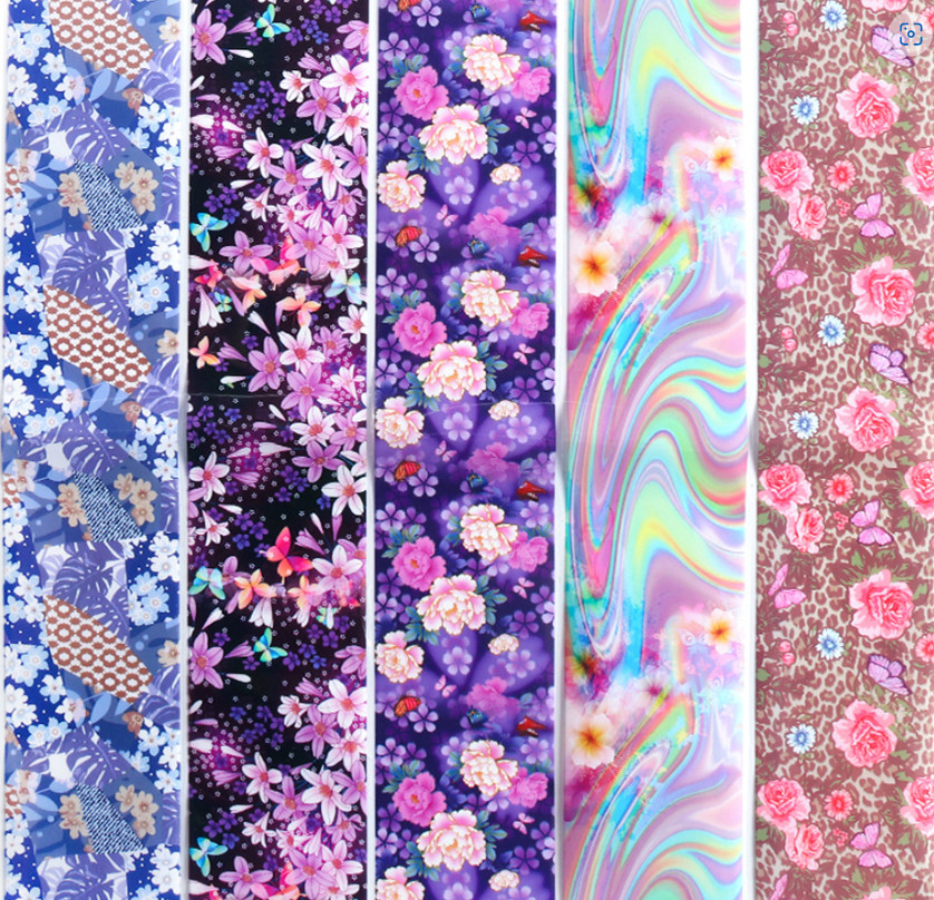 Flower Leaf Nail Foil Transfer Florals Nail Stickers Rose Daisy Nail Art Decal