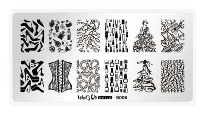 What’s Up Nail Stamping Plate B006 – A La Mode