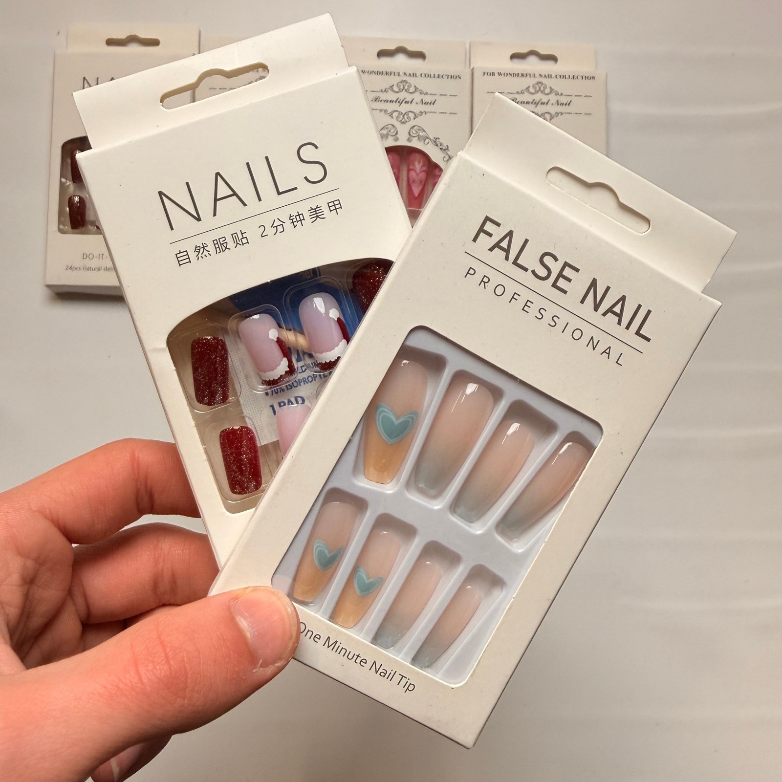 Lot of 10 Pack of 24 New False Press On Nails Assorted Designs and Colors №N49