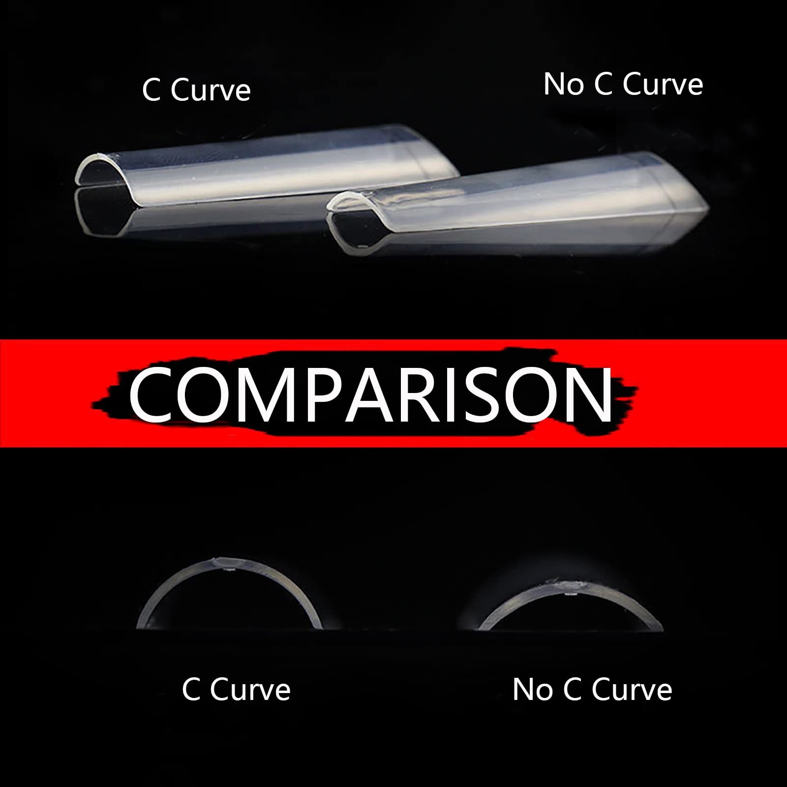 Ohlove 504Pcs Coffin Nail Tips Half Cover 3XL Extra Long Clear Nail Tips for …
