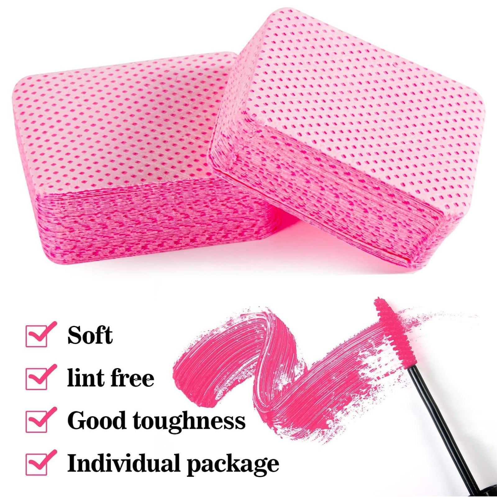 MAQIHAN 1200 Lint Free Nail Wipes – Pink Acetone Polish one size,