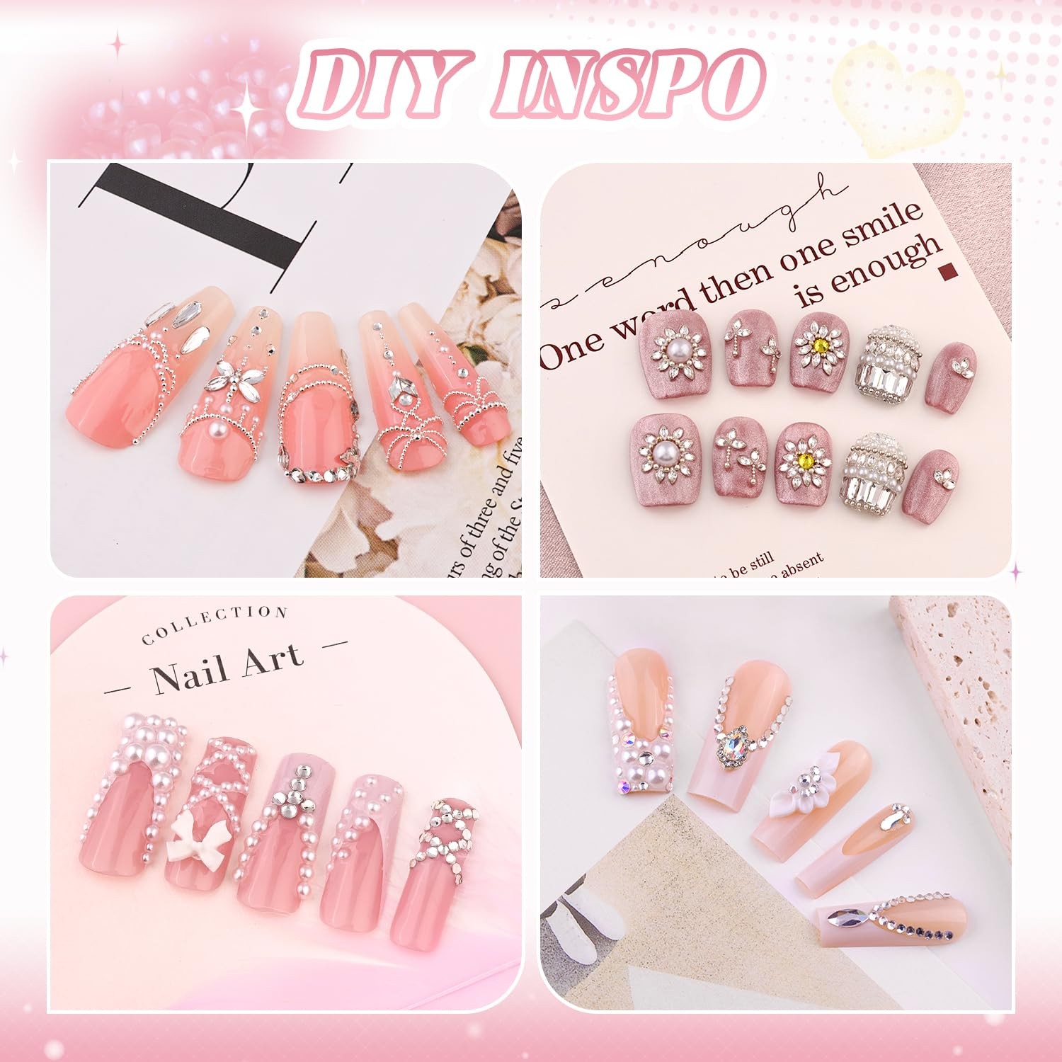 1.5Mm, 2Mm, 2.5Mm, 3Mm, 4Mm, 5Mm, 08 2 Boxes Nail Art Decos Set 22+Glue