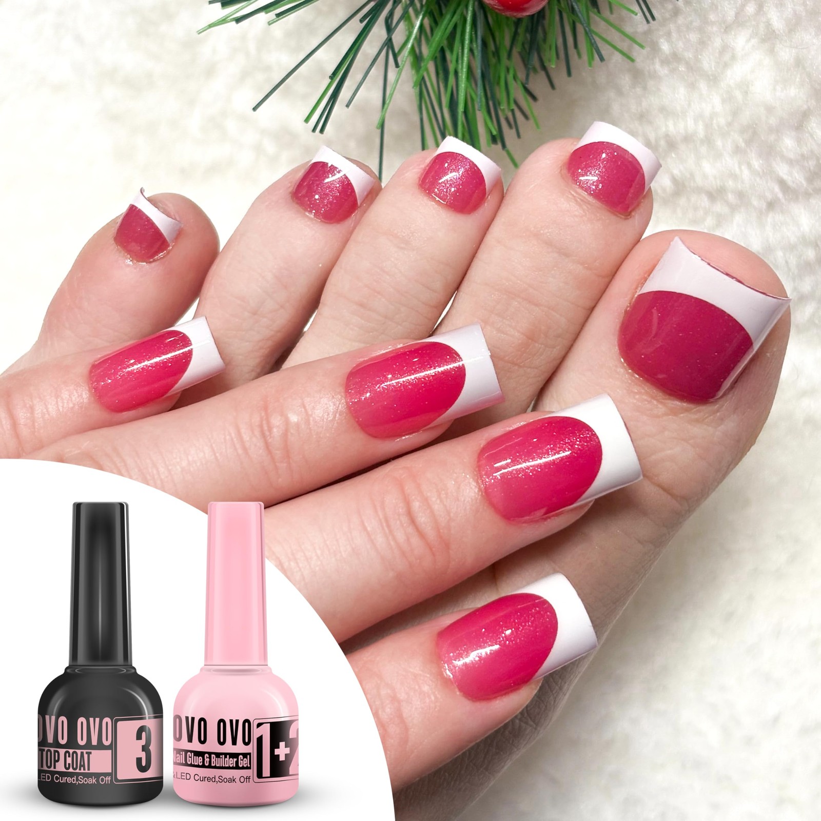 French Tip Solution Kit, Including One Muti-function UV Nail Glue (also can w…