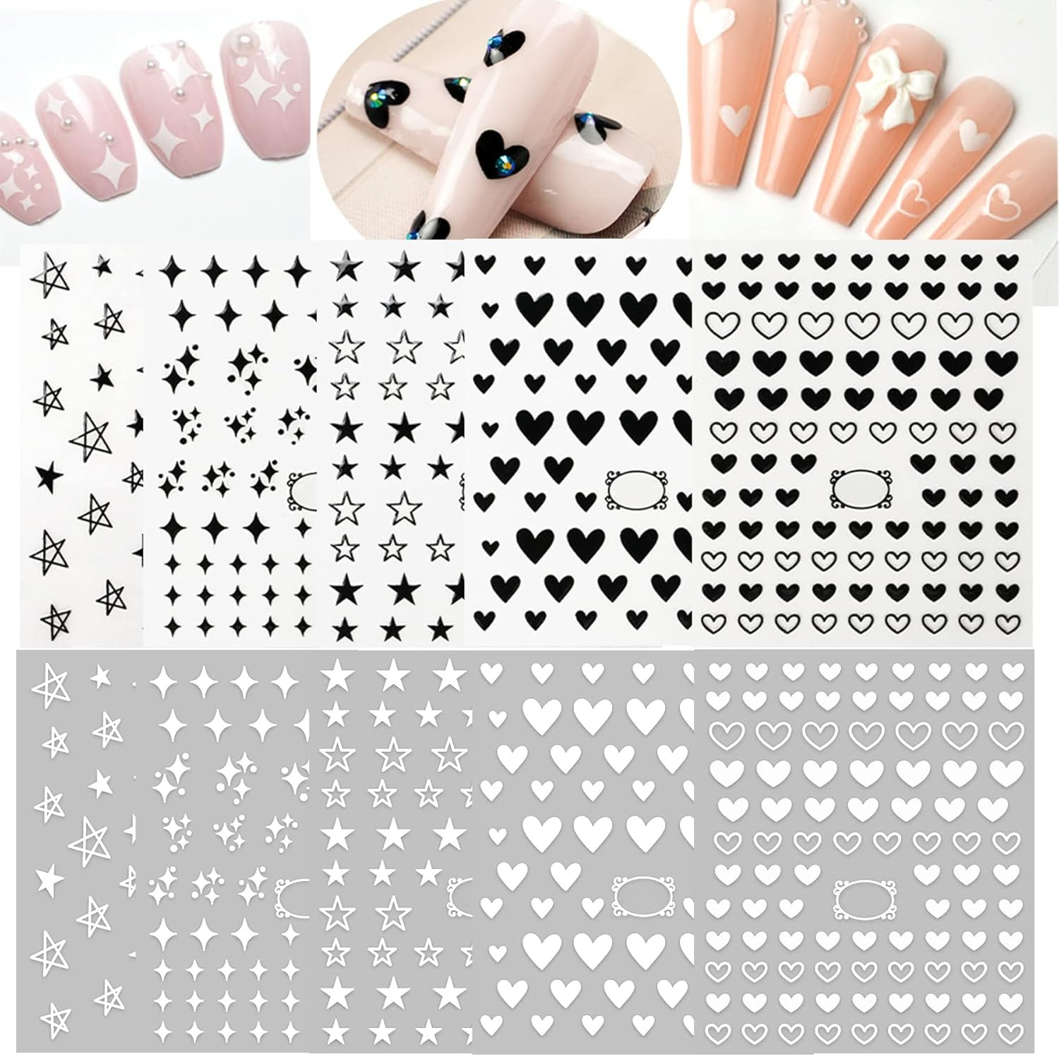 Transparent White Flower Nail Art Decal Stickers for Women Girls Fingernails Des