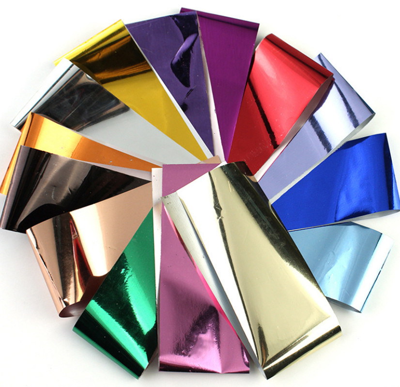 14pcs MIRROR EFFECT Nail Art Foil Stickers Starry Sky Wrap Adhesive Tip Decal SK