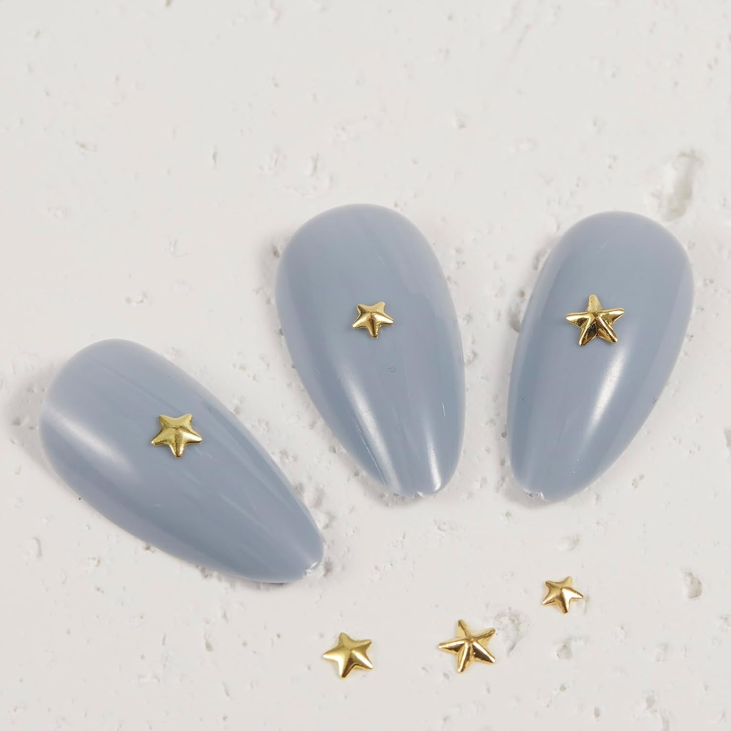 300pcs Stars Charms for Nails, 3D Gold and Silver Stars Nail Charms 1 Box 3D …