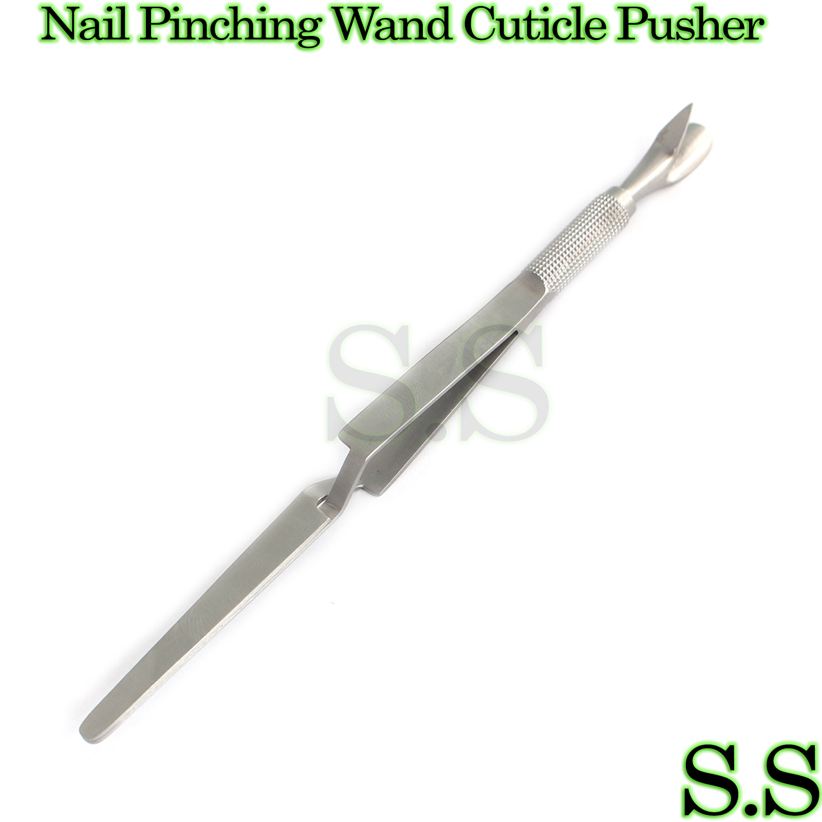 Nail Pinching Wand Cuticle Pusher C-Curve Multifuncation Stainless Steel Tools
