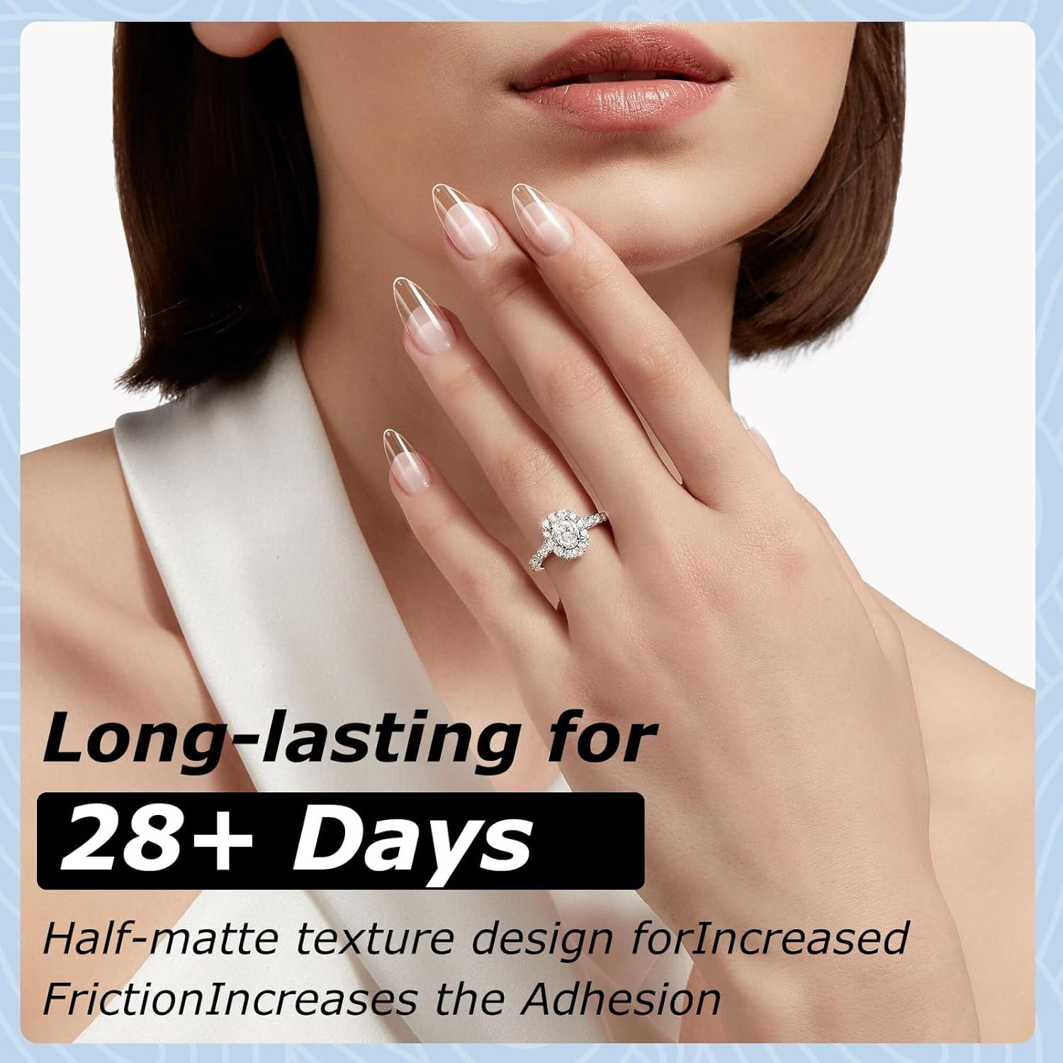 Almond Fake Nail Tips, 288Pcs Soft Gel Pre Filed Acrylic Almond Fake Nails, Gel