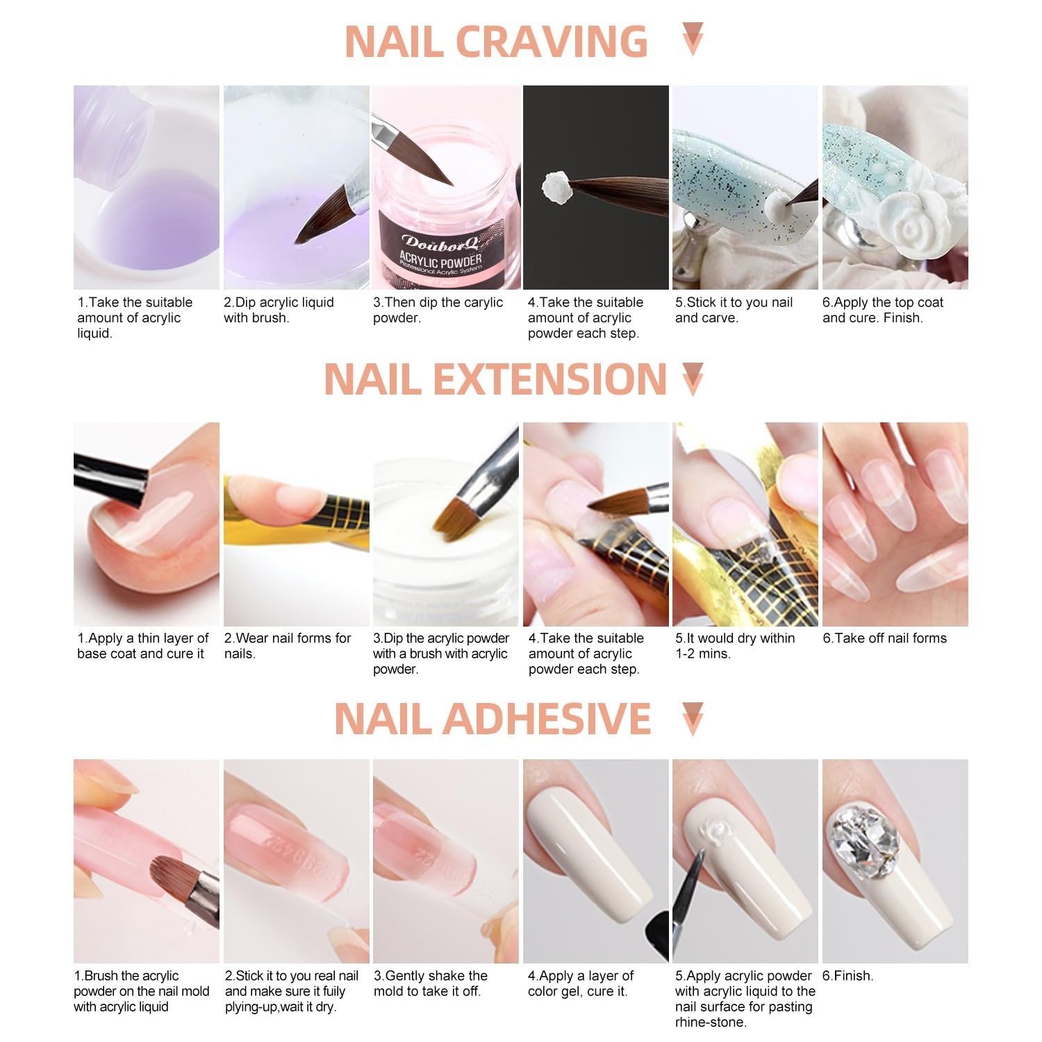 Acrylic Nail Kit With Drill And U V Light Full Nail Kit Set Professional Nails