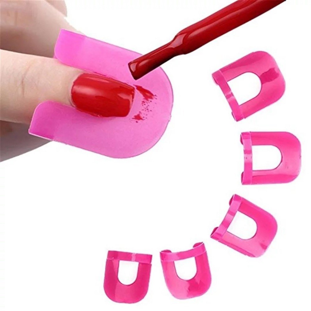 26pcs U-Shape Nail Polish Protectors Reusable Finger Cover Stencils for DIY LOT