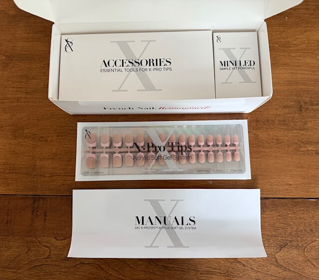 SXC Cosmetics X-Pro Tips Acrylic Soft Gel System FRENCH NAIL Skintone Nude NIB
