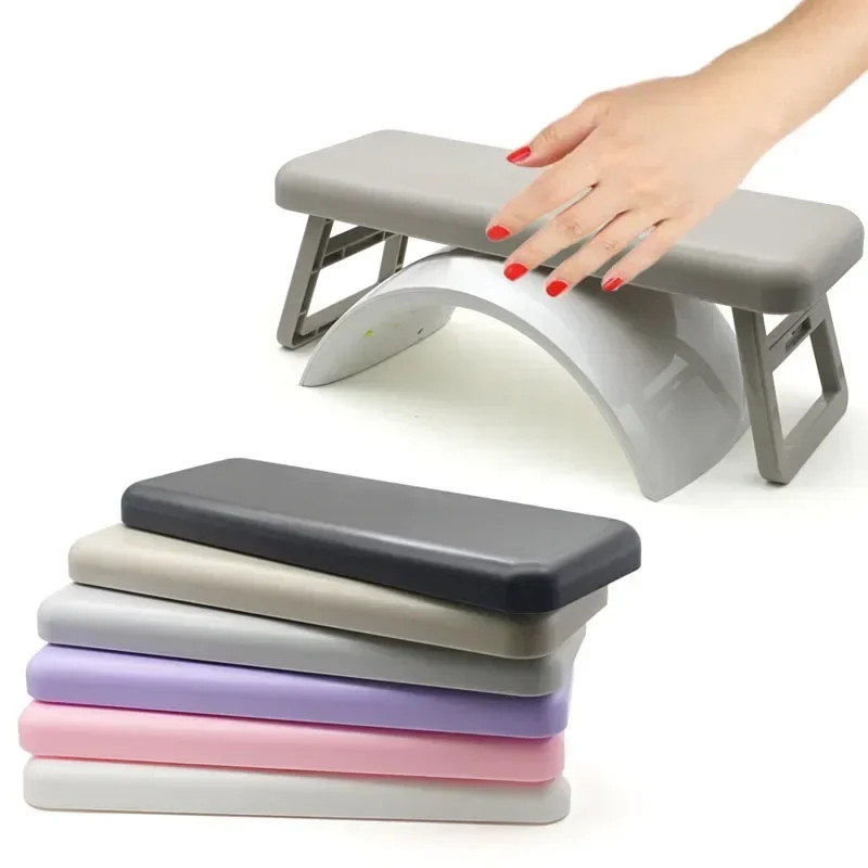 Folding Nail Hand Manicure Rest Arm Stand Pillow Cushion Holder Table Desk