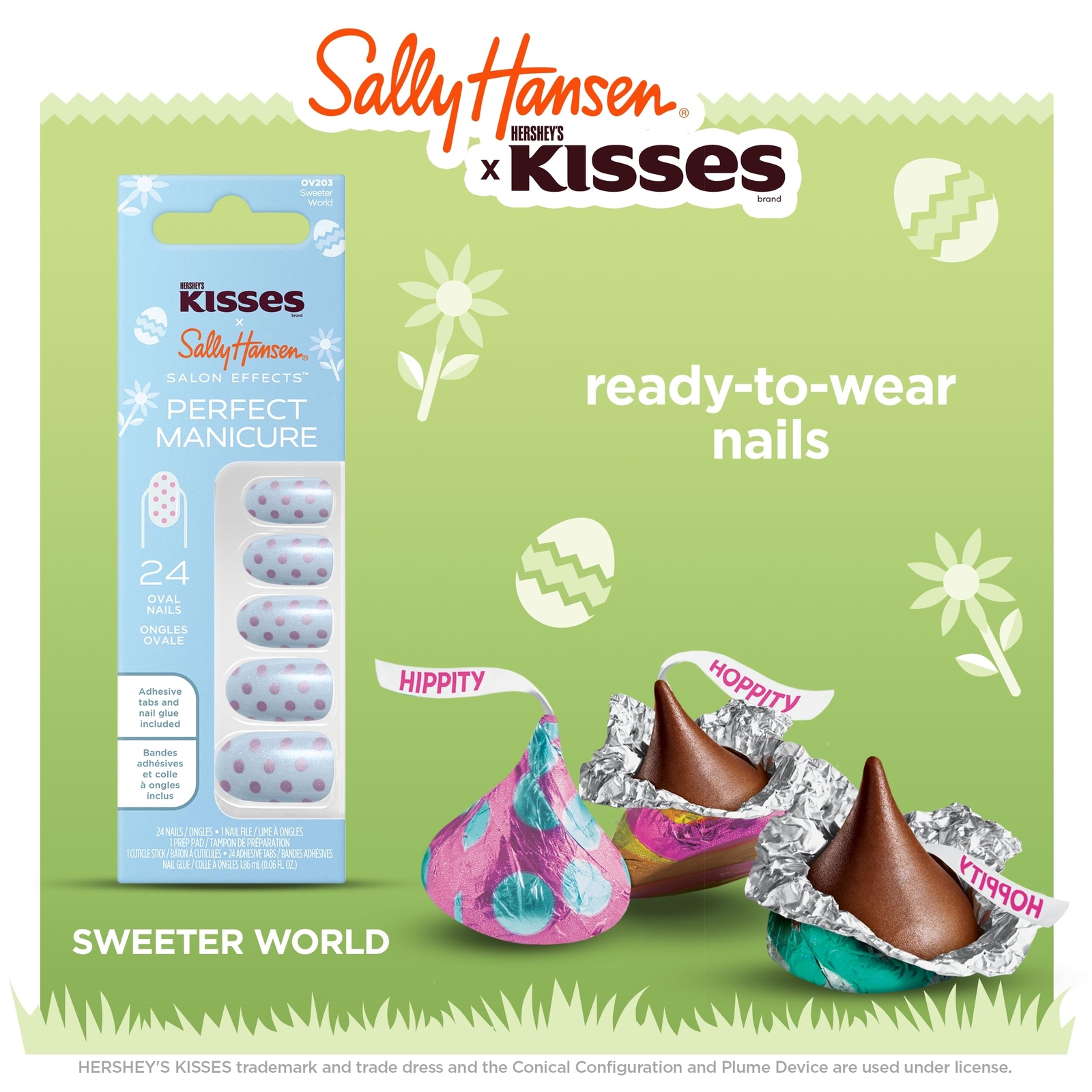 Sally Hansen Salon Effects Perfect Manicure, #OV203 Sweeter World, 24 Oval Nails