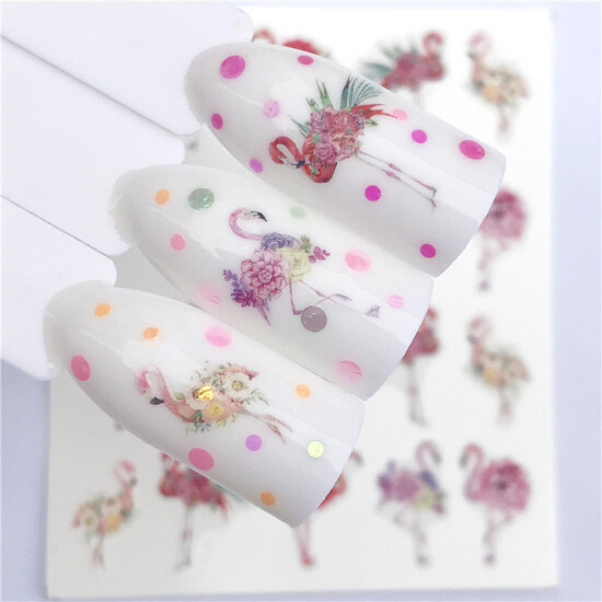 Multicolor Dolphin Flamingo PVC Nail Art Decoration Stickers #997-3079