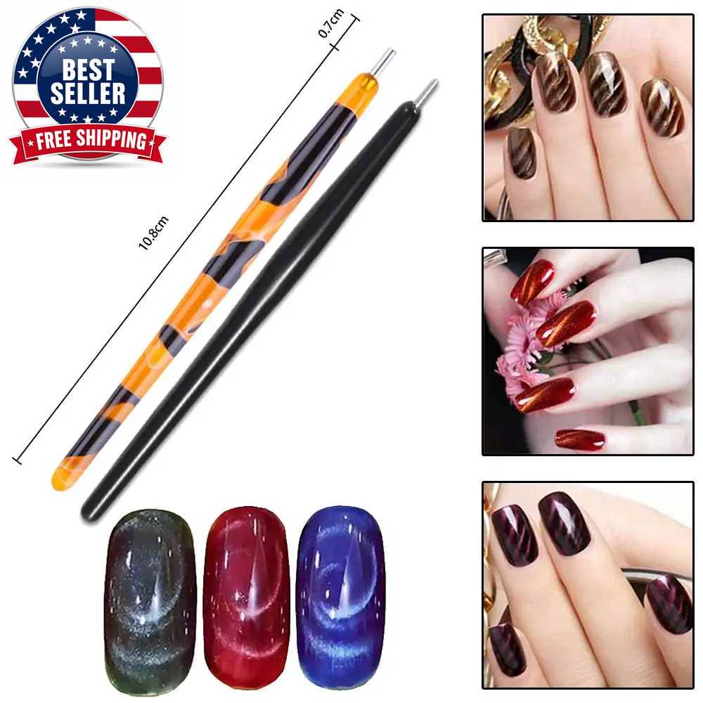 6Pcs Cat Eyes Magnet Set Magnetic UV Gel Nail Polish Magnet Pens 3D Flower Ombre